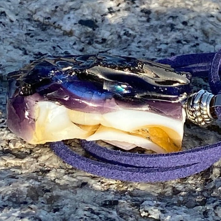 Andara Cristal Chamán collar , energético andara , trabajas rayos Violeta(Sant Germain), Azul y Dorado. Vibración positiva, sanación holística.Conexión tierra con la alma